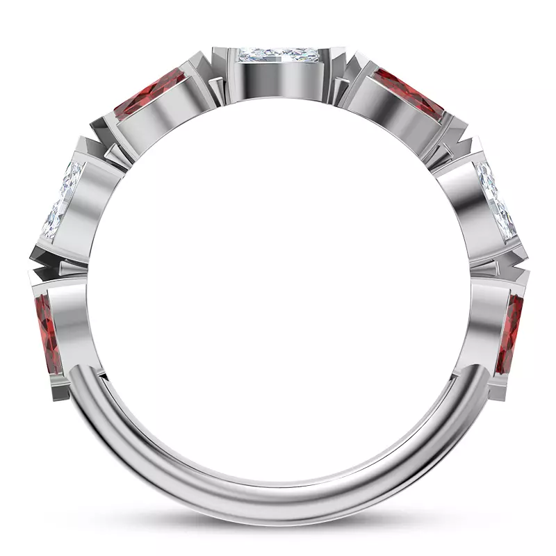 Platinum Adamina Ruby And Diamond Band
