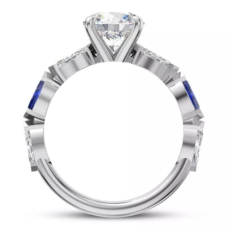 Platinum Astro Diamond And Sapphire Engagement Ring