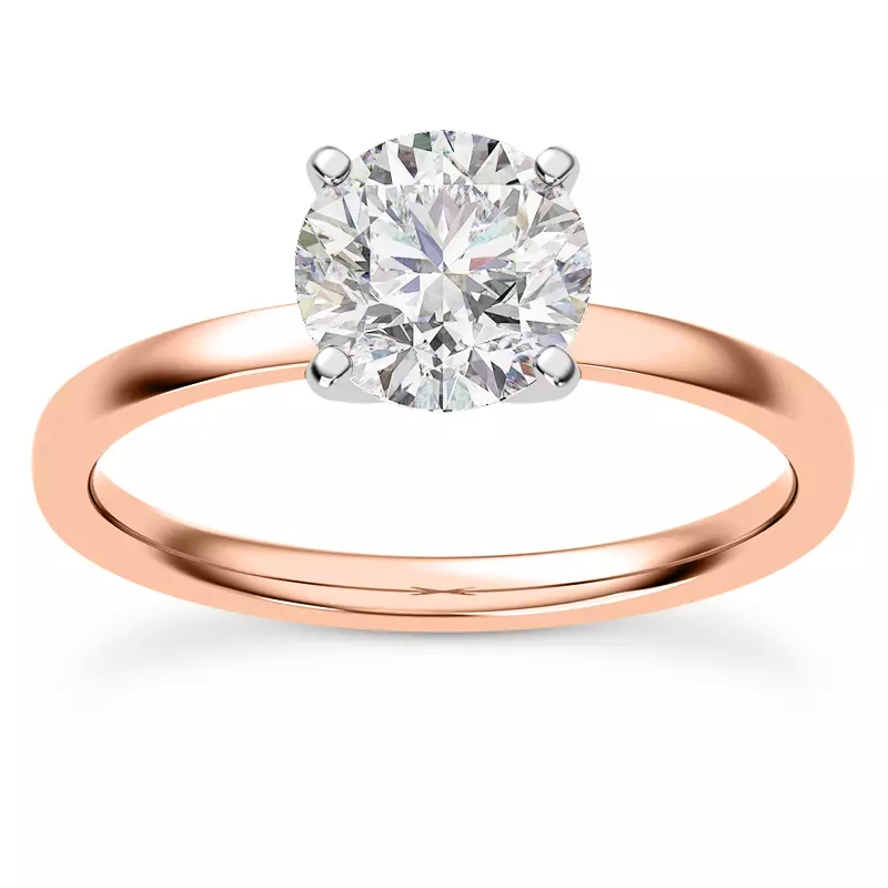 14K Rose Gold Linda 1.5mm Comfort Fit Engagement Ring