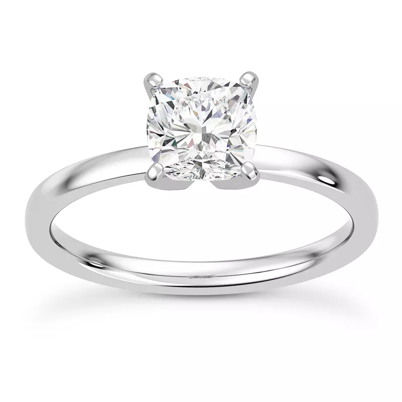 14K White Gold Linda 1.5mm Comfort Fit Engagement Ring