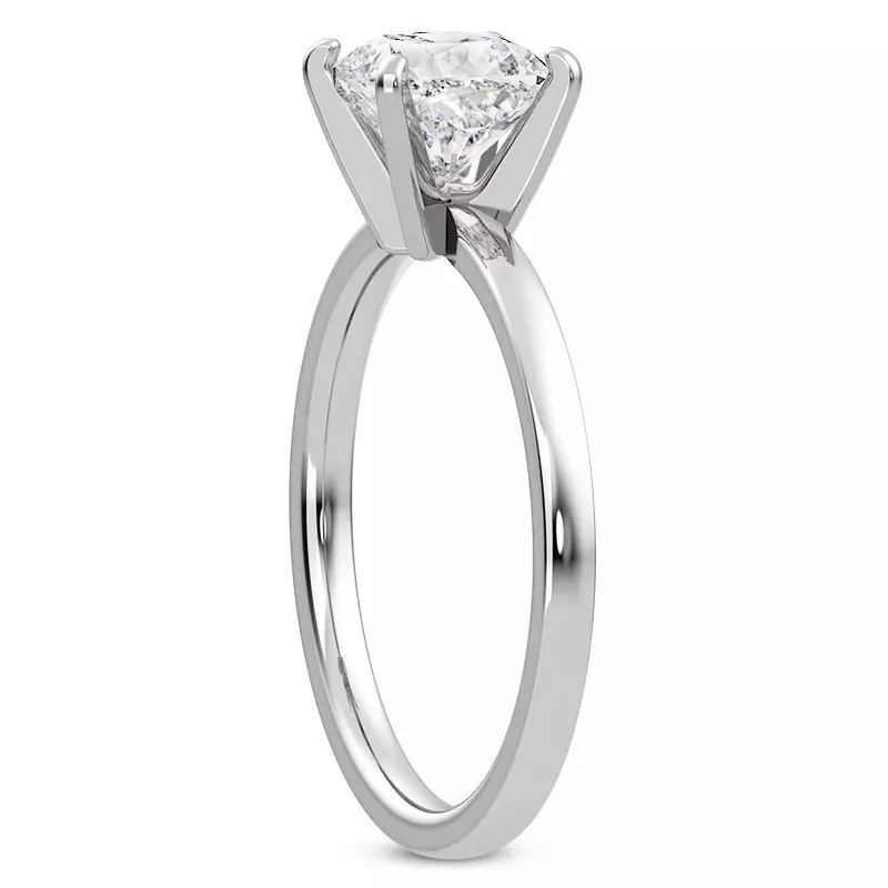 14K White Gold Linda 1.5mm Comfort Fit Engagement Ring