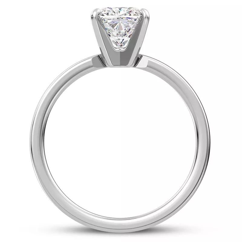 14K White Gold Linda 1.5mm Comfort Fit Engagement Ring