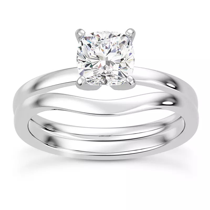 14K White Gold Linda 1.5mm Comfort Fit Engagement Ring