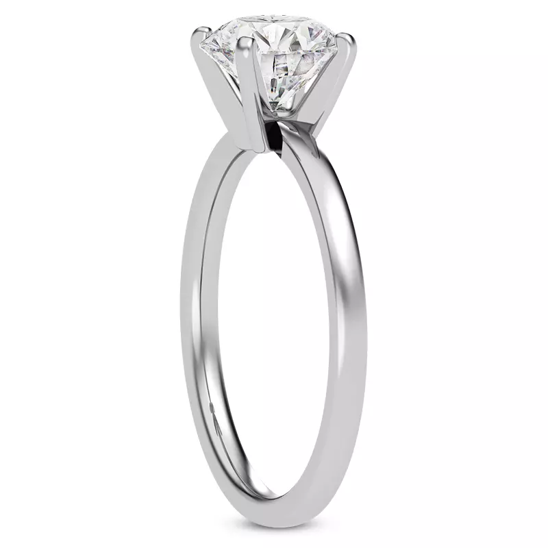 14K White Gold Linda 1.5mm Comfort Fit Engagement Ring