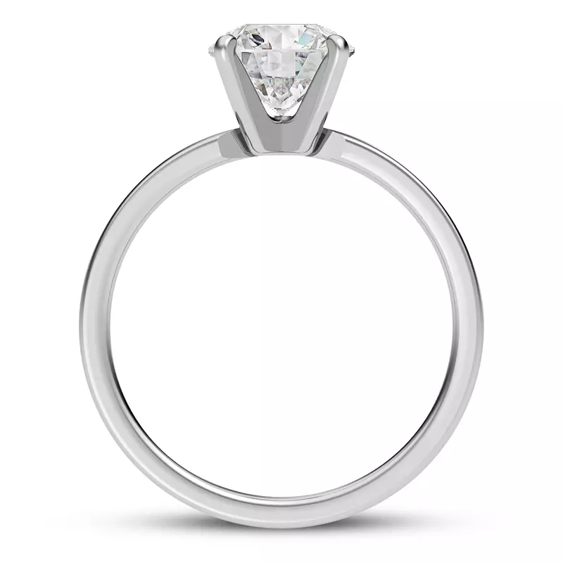 14K White Gold Linda 1.5mm Comfort Fit Engagement Ring