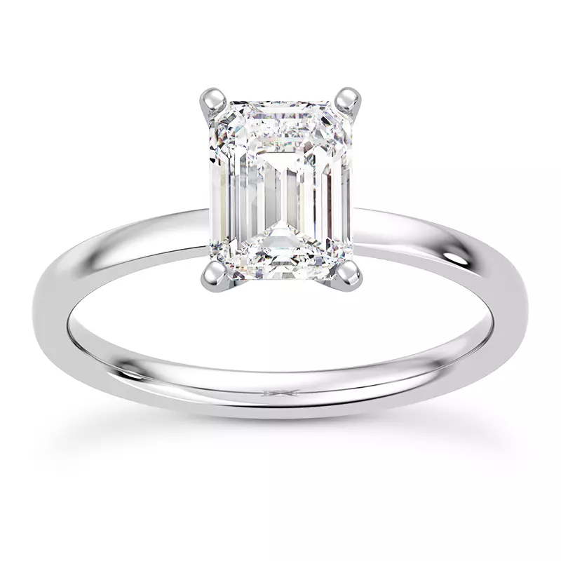 14K White Gold Linda 1.5mm Comfort Fit Engagement Ring