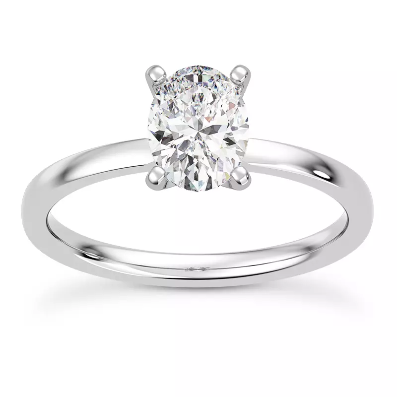 14K White Gold Linda 1.5mm Comfort Fit Engagement Ring