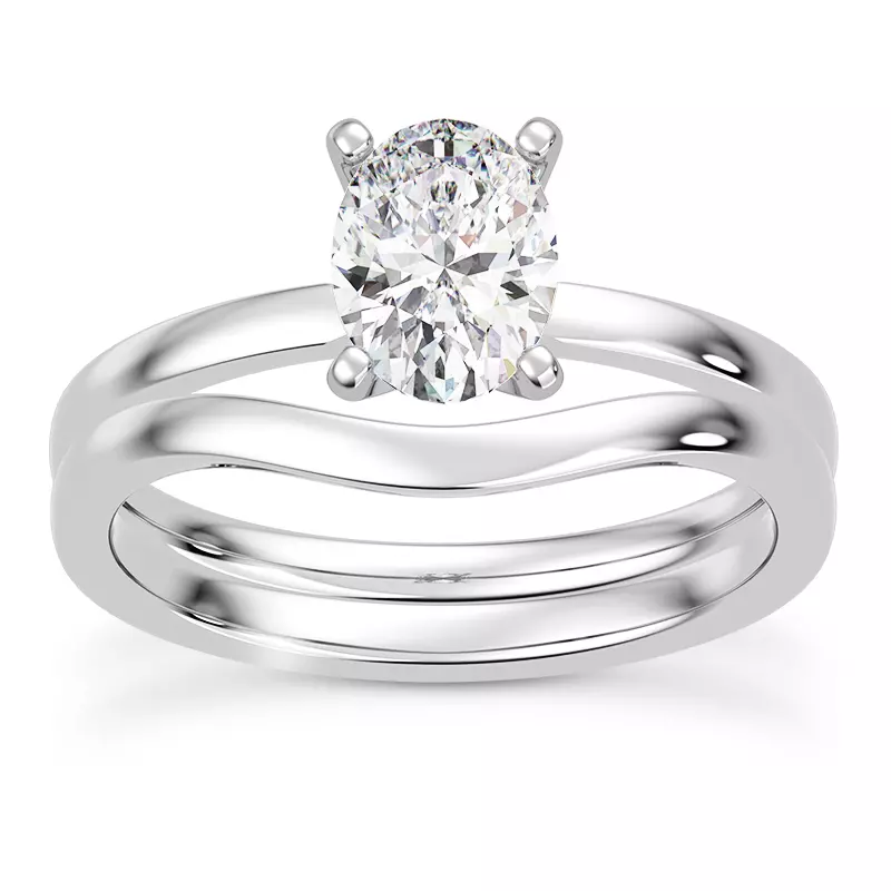 14K White Gold Linda 1.5mm Comfort Fit Engagement Ring