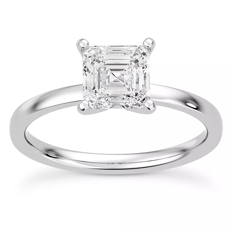 14K White Gold Linda 1.5mm Comfort Fit Engagement Ring