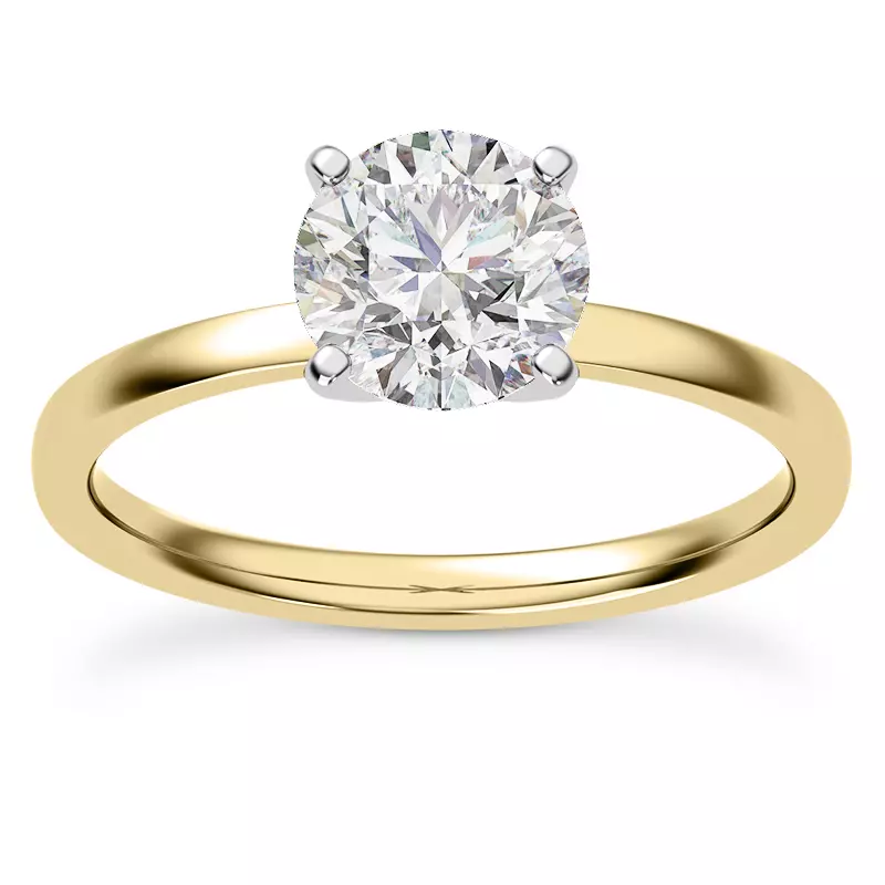 14K Yellow Gold Linda 1.5mm Comfort Fit Engagement Ring