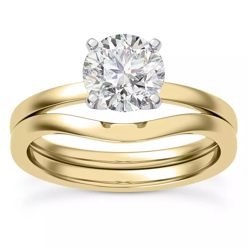 14K Yellow Gold Linda 1.5mm Comfort Fit Engagement Ring