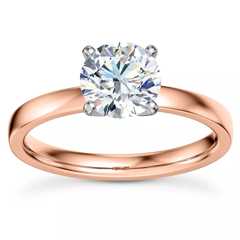 14K Rose Gold Linda 2mm Comfort Fit Engagement Ring