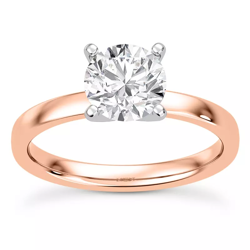 14K Rose Gold Linda 2mm Comfort Fit Engagement Ring