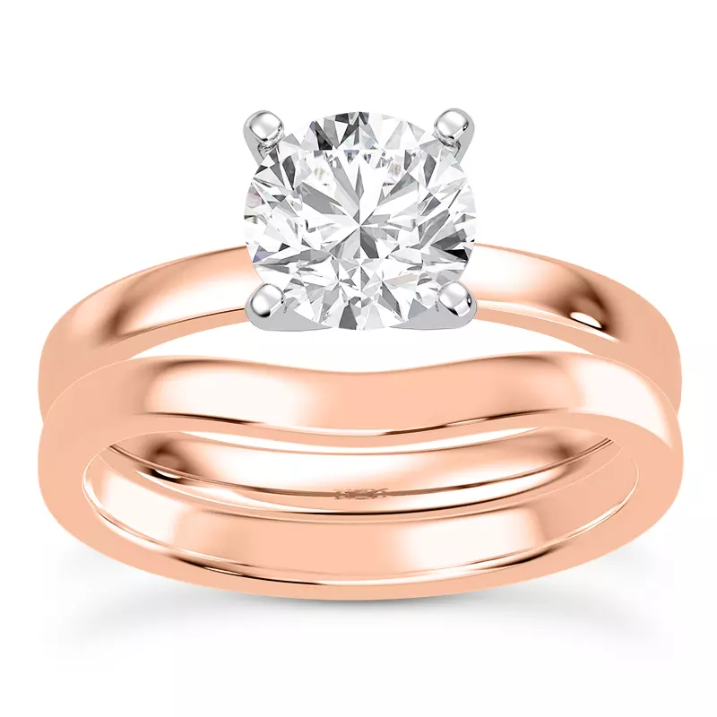 14K Rose Gold Linda 2mm Comfort Fit Engagement Ring