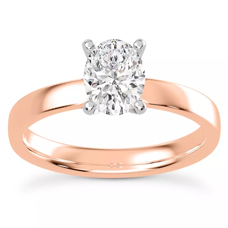 14K Rose Gold Linda 2mm Comfort Fit Engagement Ring