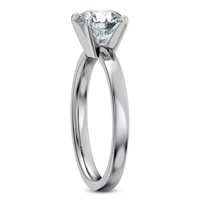 14K White Gold Linda 2mm Comfort Fit Engagement Ring