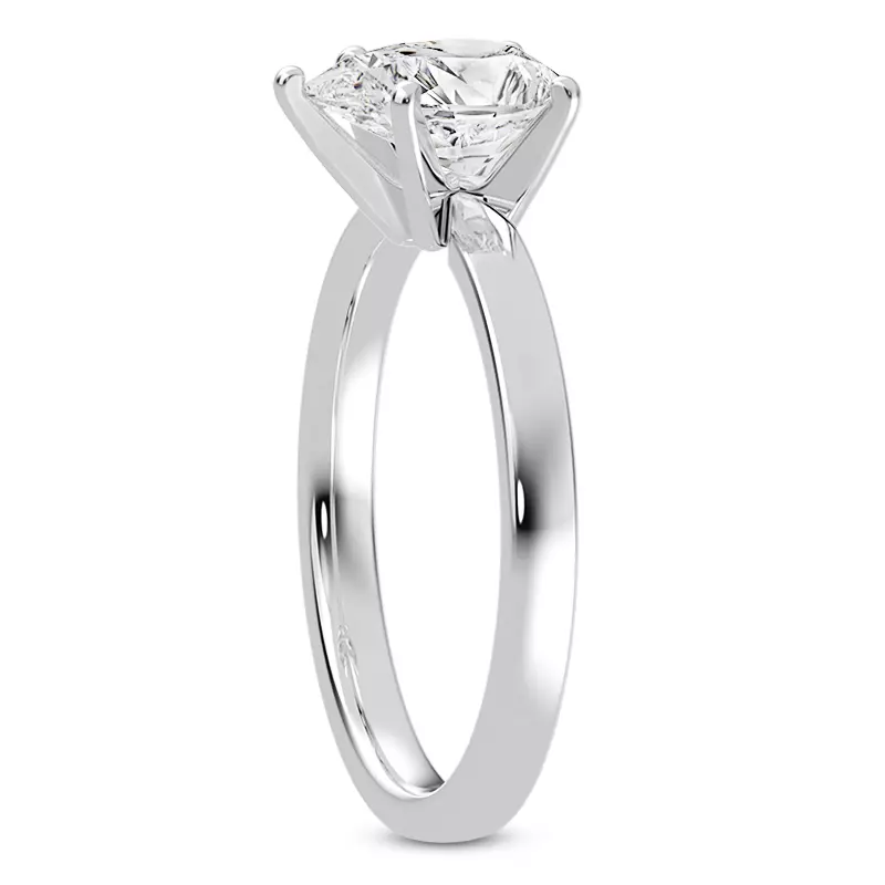 14K White Gold Linda 2mm Comfort Fit Engagement Ring
