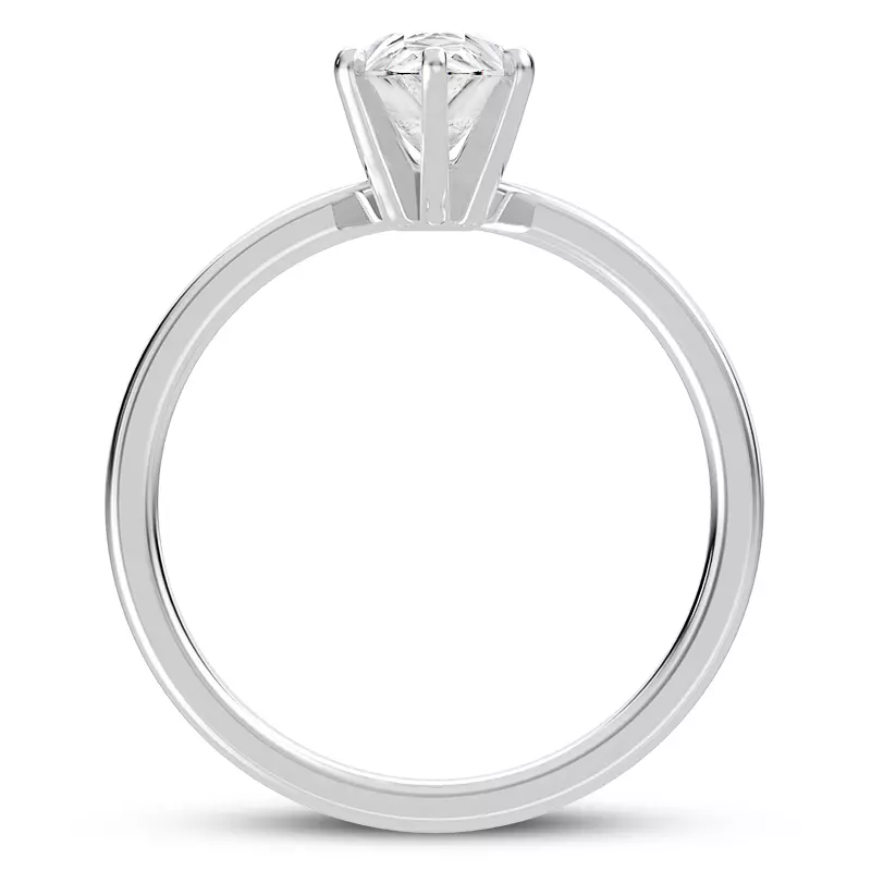 14K White Gold Linda 2mm Comfort Fit Engagement Ring