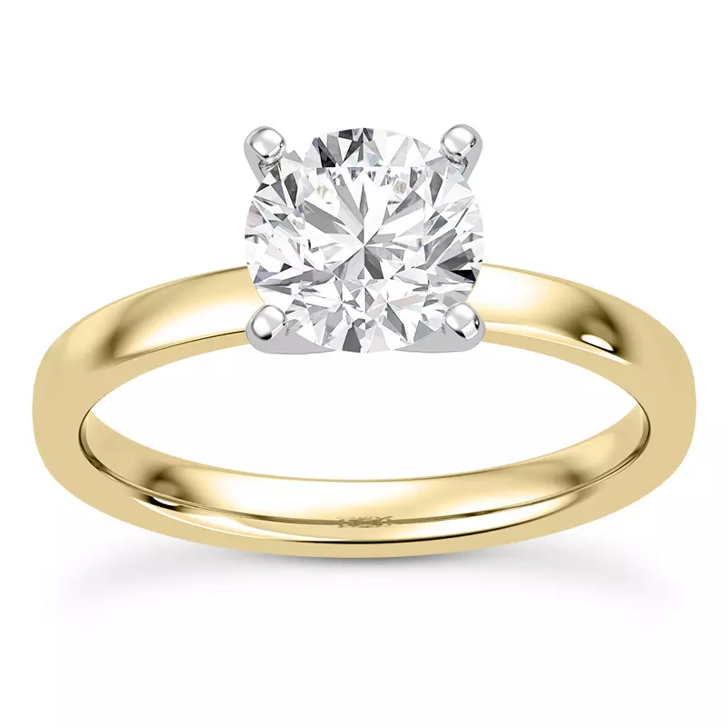 14K Yellow Gold Linda 2mm Comfort Fit Engagement Ring