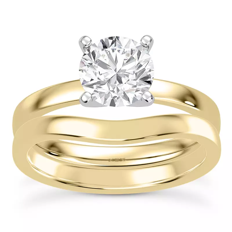 14K Yellow Gold Linda 2mm Comfort Fit Engagement Ring