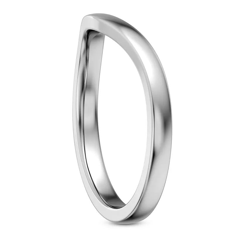 14K White Gold Linda 2mm Curved Band