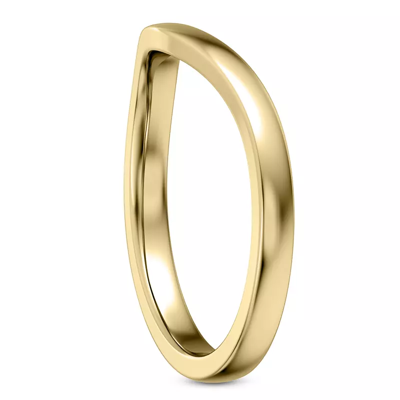 18K Yellow Gold Linda 2mm Curved Band