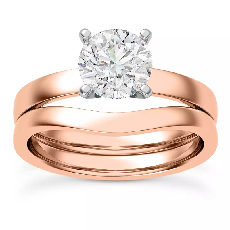 14K Rose Gold Linda 2.5mm Comfort Fit Engagement Ring