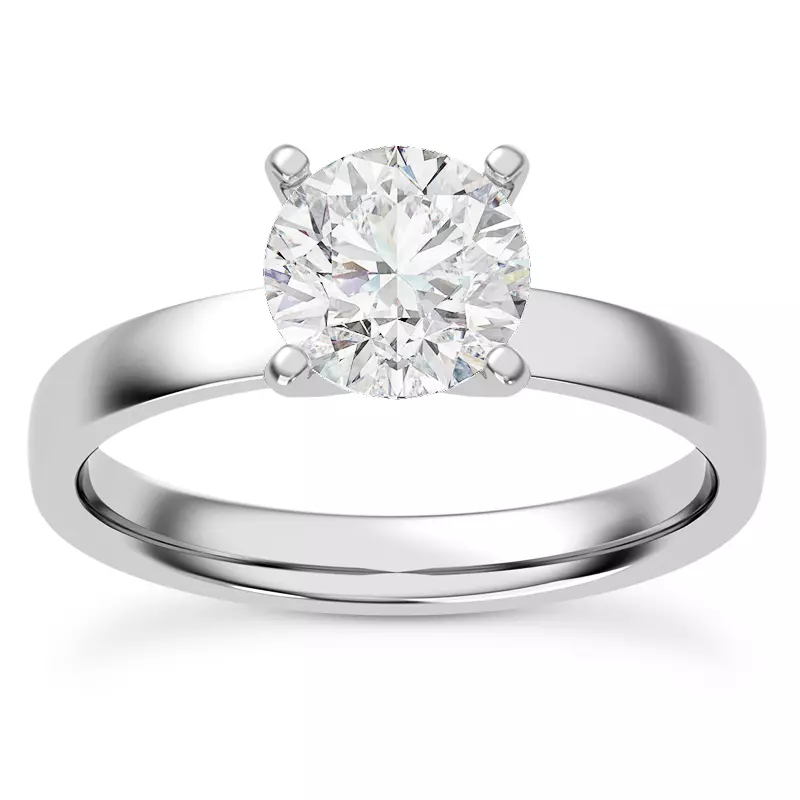 14K White Gold Linda 2.5mm Comfort Fit Engagement Ring