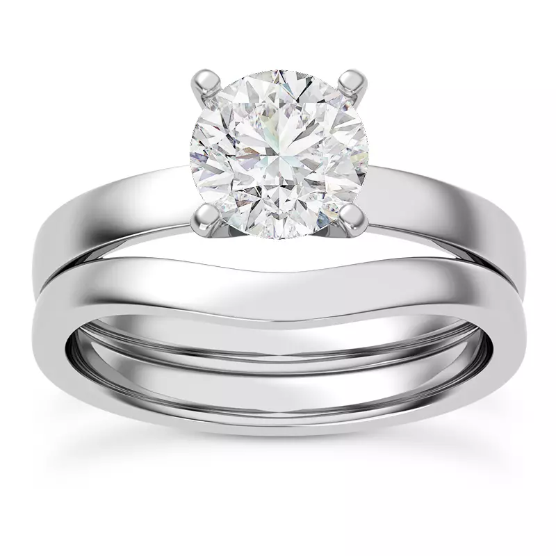 14K White Gold Linda 2.5mm Comfort Fit Engagement Ring