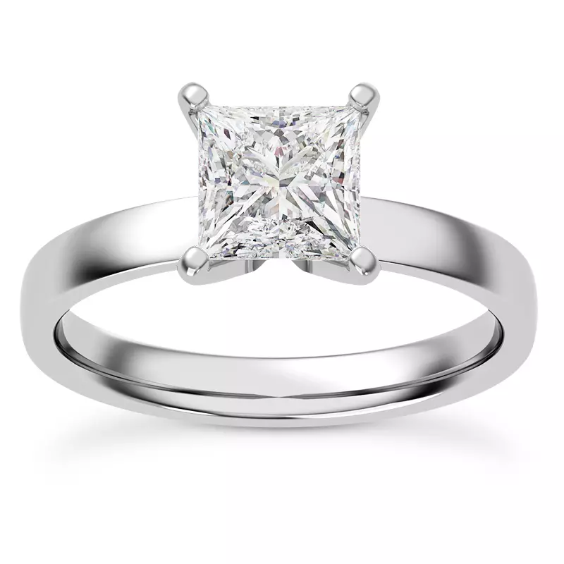 14K White Gold Linda 2.5mm Comfort Fit Engagement Ring