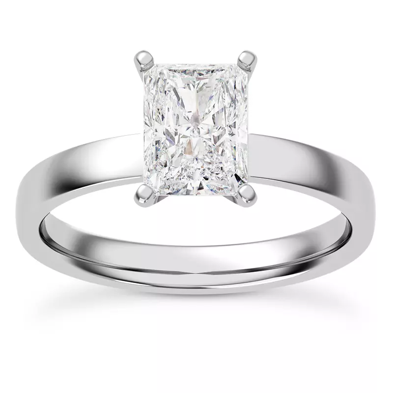14K White Gold Linda 2.5mm Comfort Fit Engagement Ring
