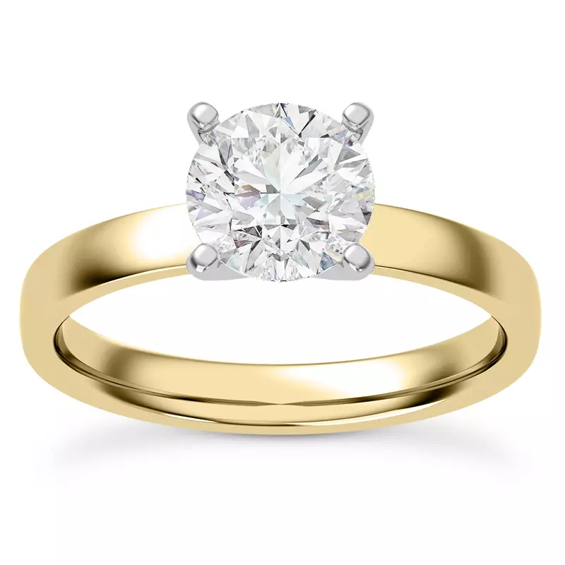 18K Yellow Gold Linda 2.5mm Comfort Fit Engagement Ring