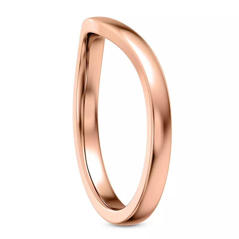 14K Rose Gold Linda Curved 2mm Band