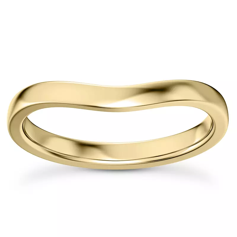14K Yellow Gold Linda Curved 2mm Band