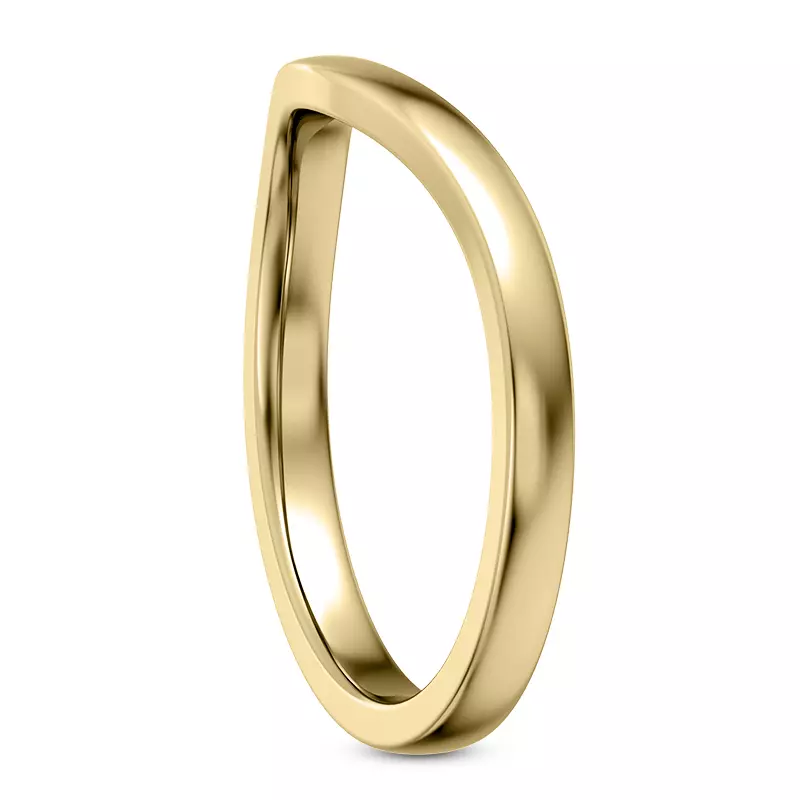 14K Yellow Gold Linda Curved 2mm Band
