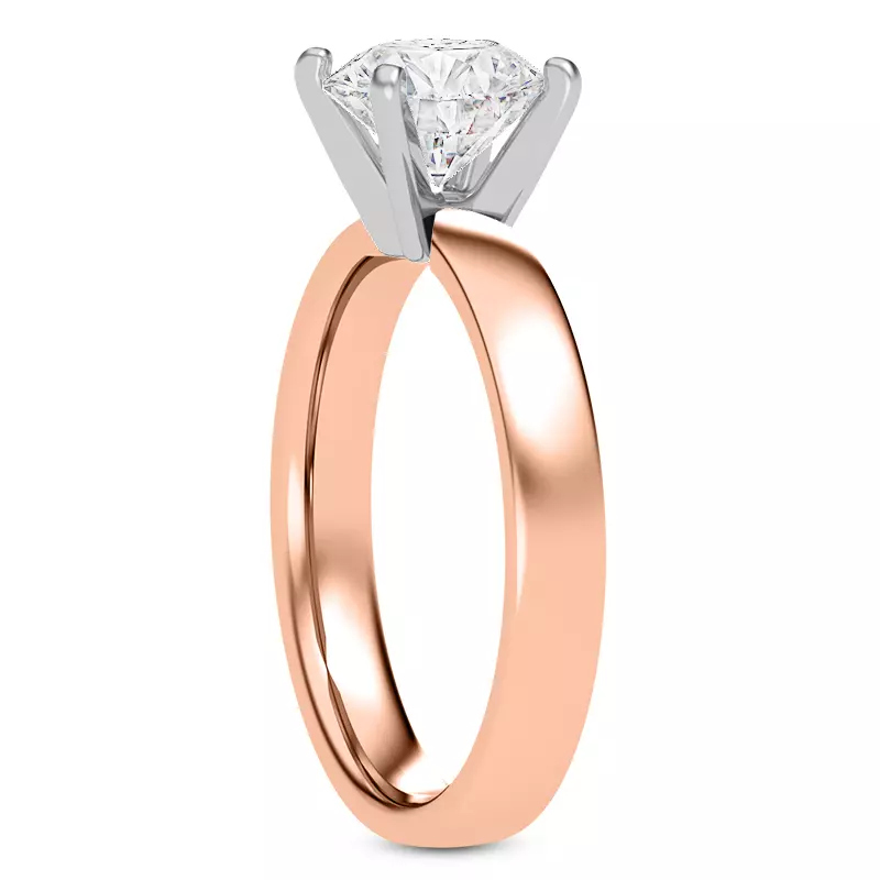 14K Rose Gold Linda 3mm Comfort Fit Engagement Ring