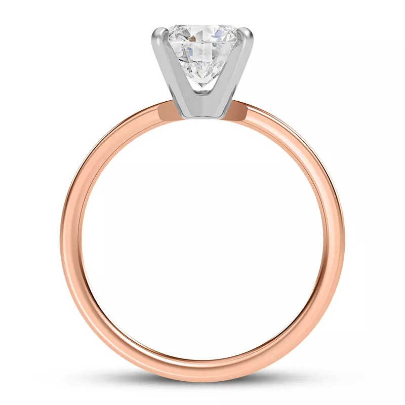 14K Rose Gold Linda 3mm Comfort Fit Engagement Ring