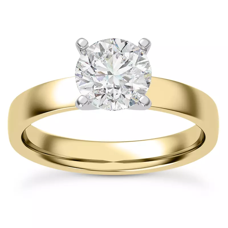 18K Yellow Gold Linda 3mm Comfort Fit Engagement Ring