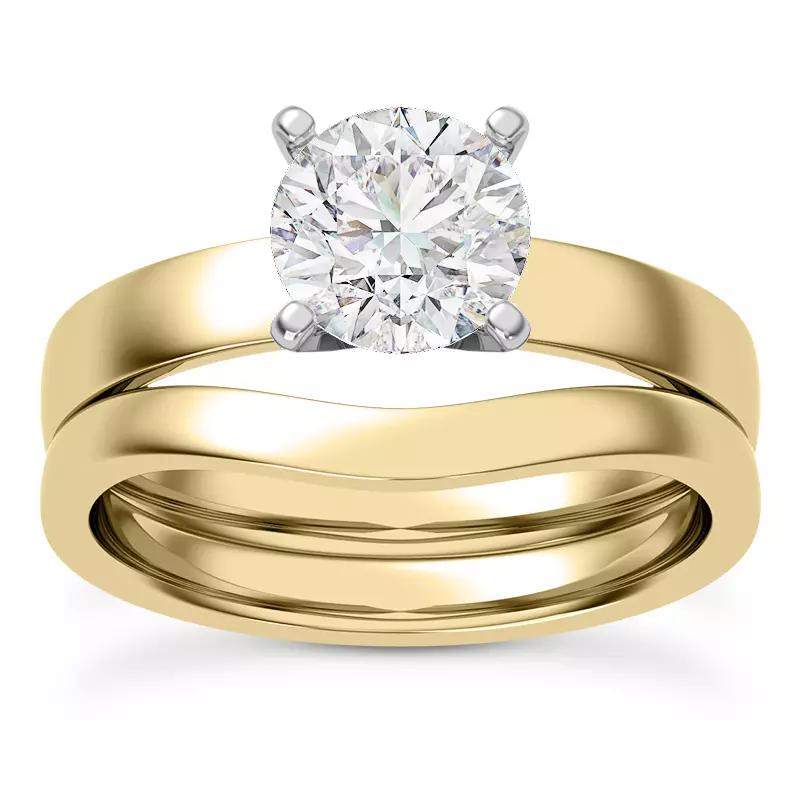 18K Yellow Gold Linda 3mm Comfort Fit Engagement Ring