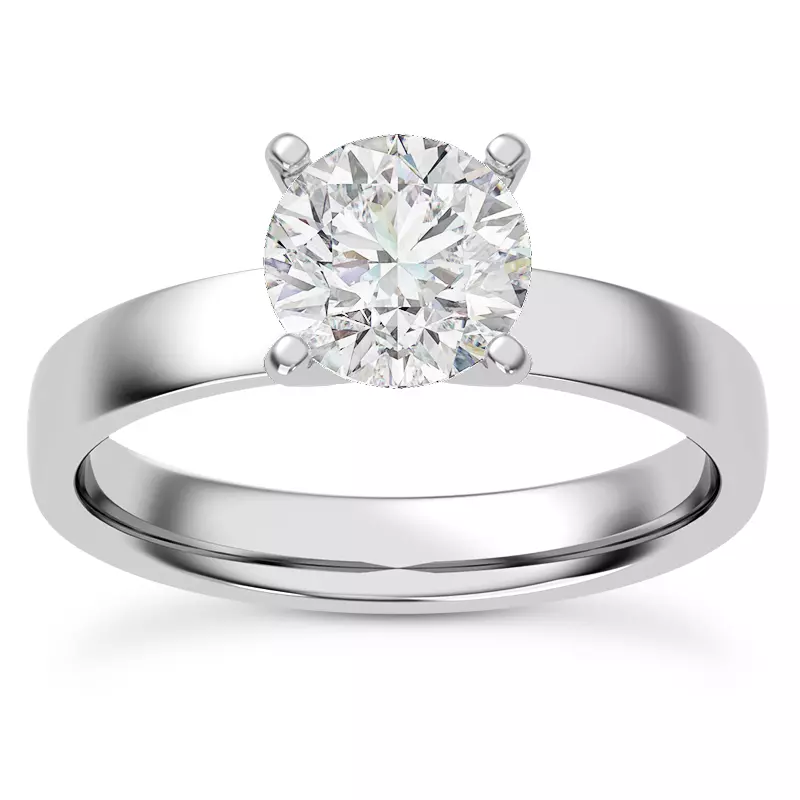 Platinum Linda 3mm Comfort Fit Engagement Ring