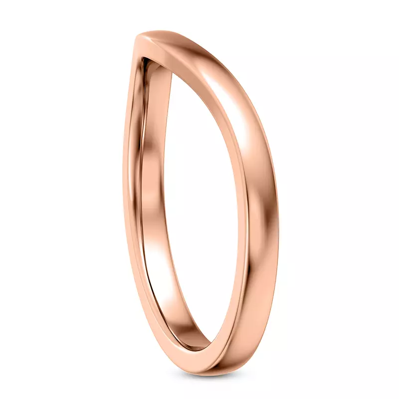 14K Rose Gold Linda  2mm Curved Band