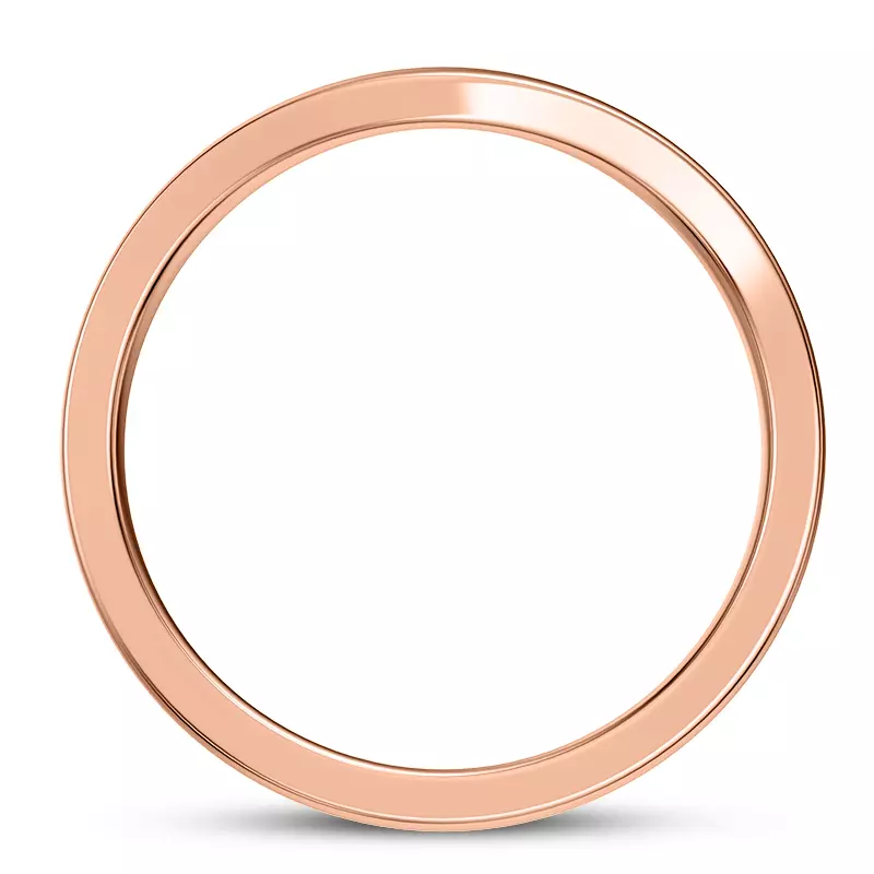 14K Rose Gold Linda  2mm Curved Band