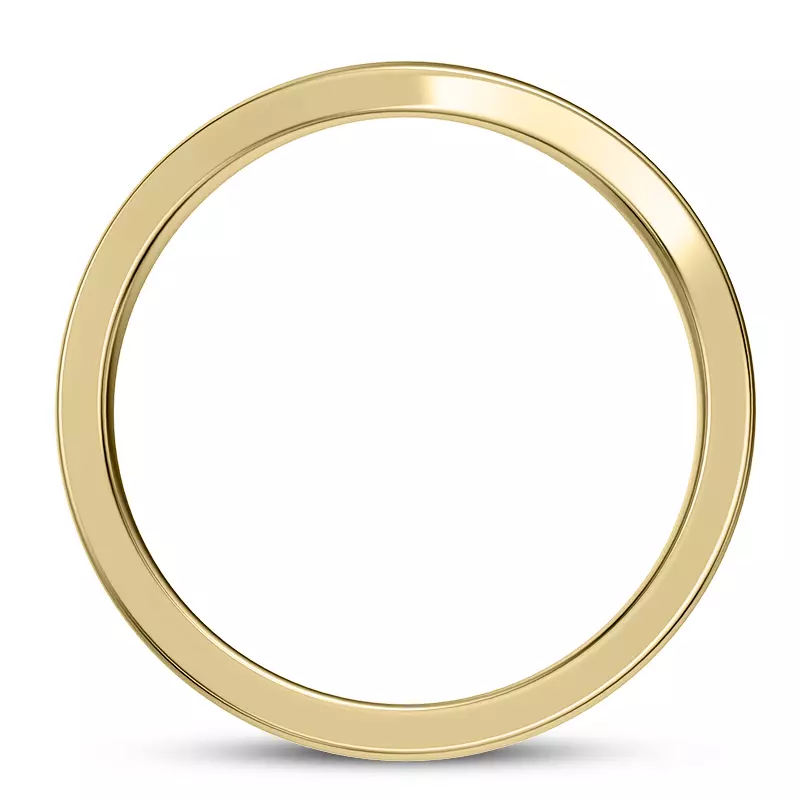 14K Yellow Gold Linda  2mm Curved Band