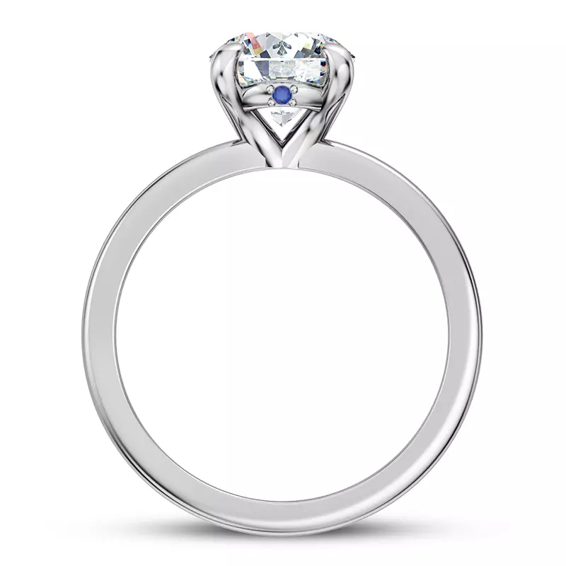 Platinum Solo Solitaire Ring With Sapphire Accent