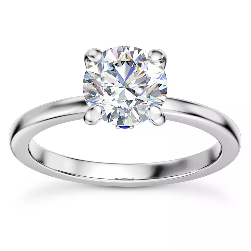 Platinum Solo Solitaire Ring With Sapphire Accent