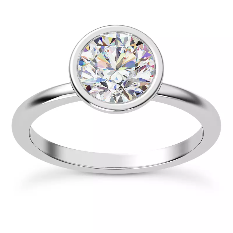 Platinum Danika Bezel Engagement Ring