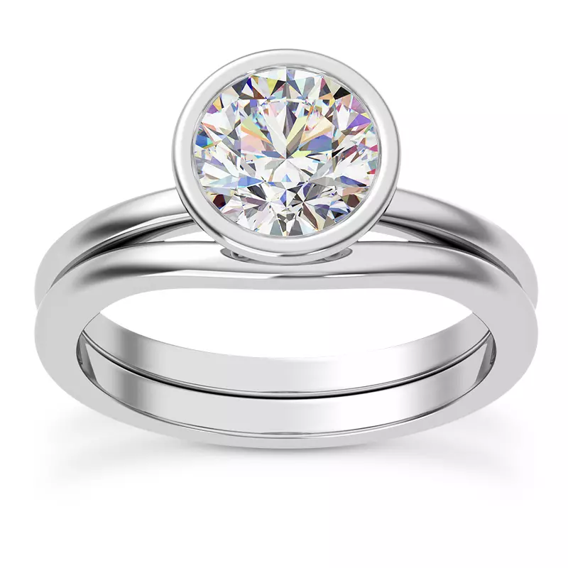 Platinum Danika Bezel Engagement Ring