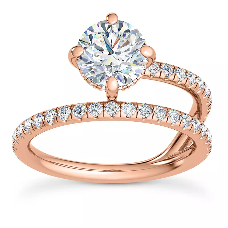 14K Rose Gold Raina Floating Hidden Halo Engagement Ring