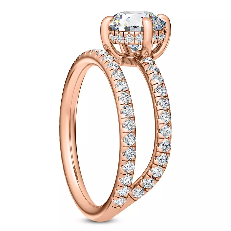 14K Rose Gold Raina Floating Hidden Halo Engagement Ring