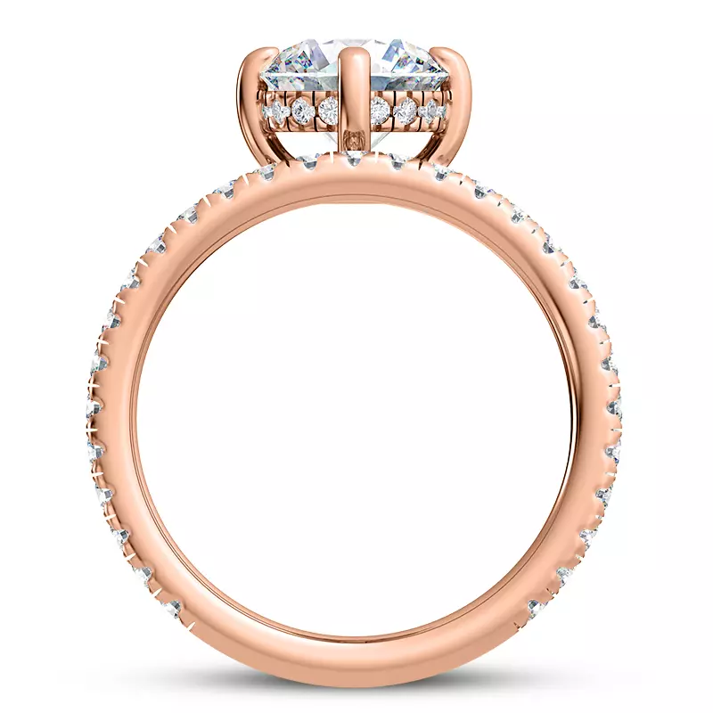 14K Rose Gold Raina Floating Hidden Halo Engagement Ring